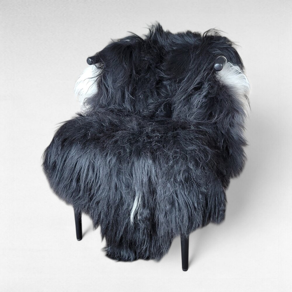 Genuine Icelandic Sheepskin Rug XXL Natural Black White Flecks 56" x 36"